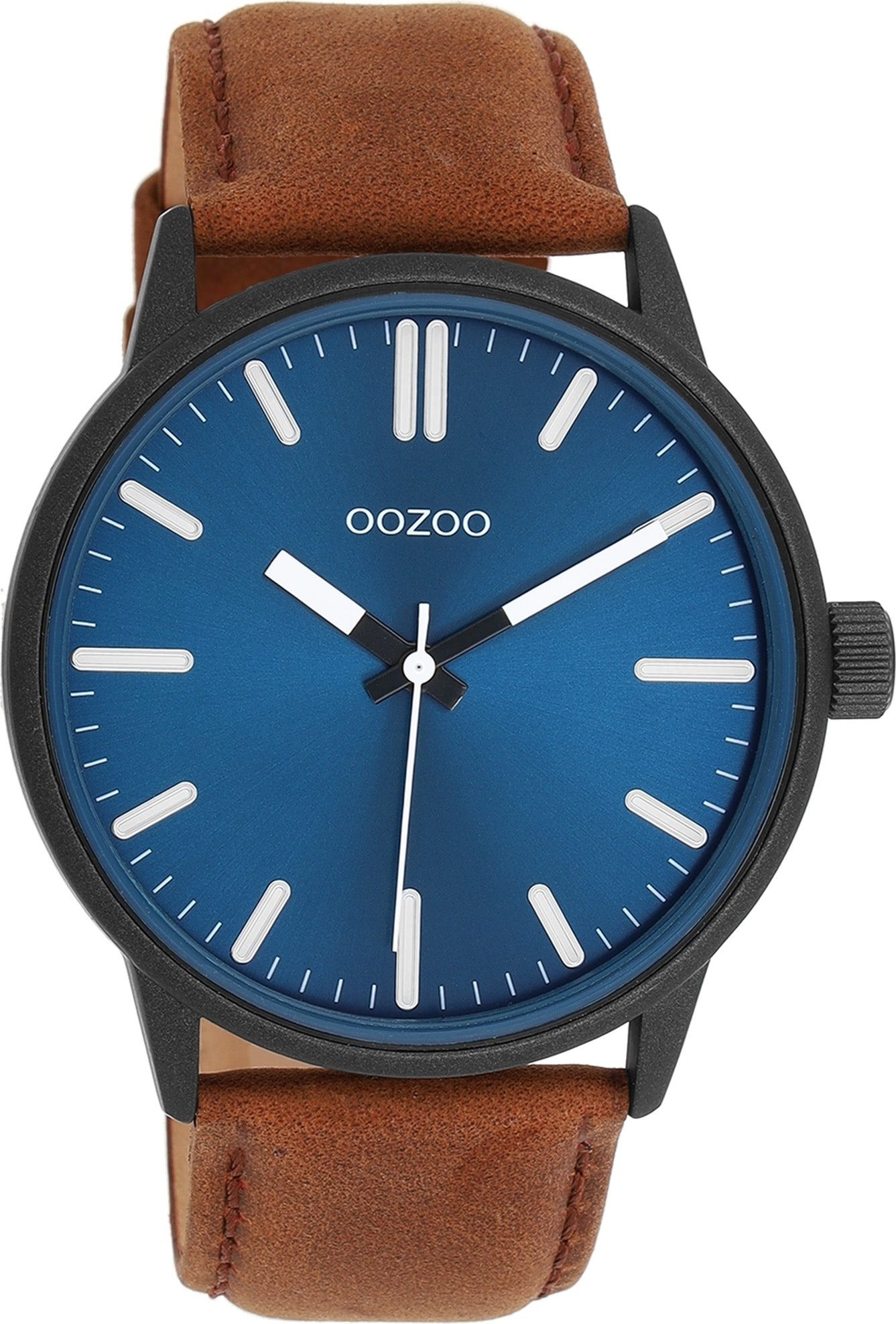 OOZOO Quarzuhr Oozoo Herren Armbanduhr OOZOO Timepieces, (Analoguhr), Herrenuhr rund, groß (ca. 45mm) Lederarmband, Fashion-Style