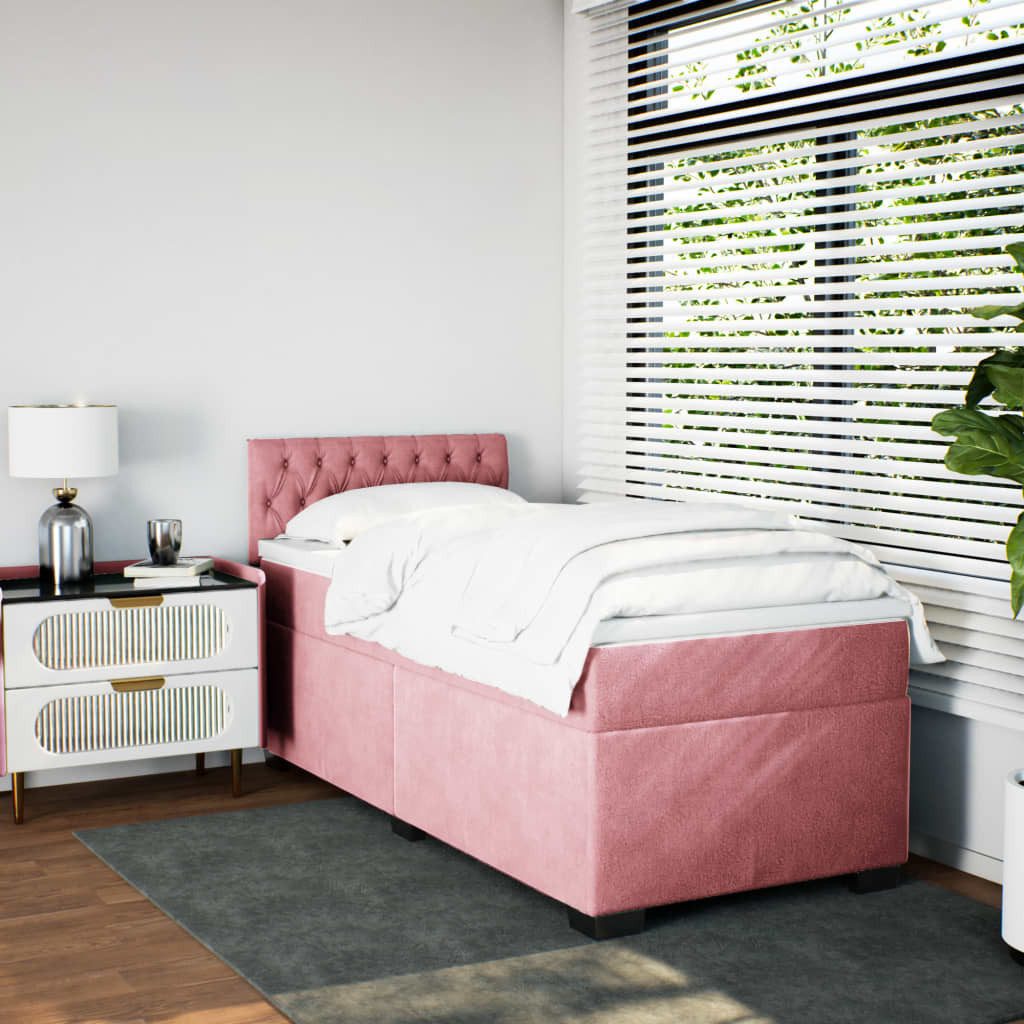 vidaXL Bett Boxspringbett mit Matratze Rosa günstig online kaufen