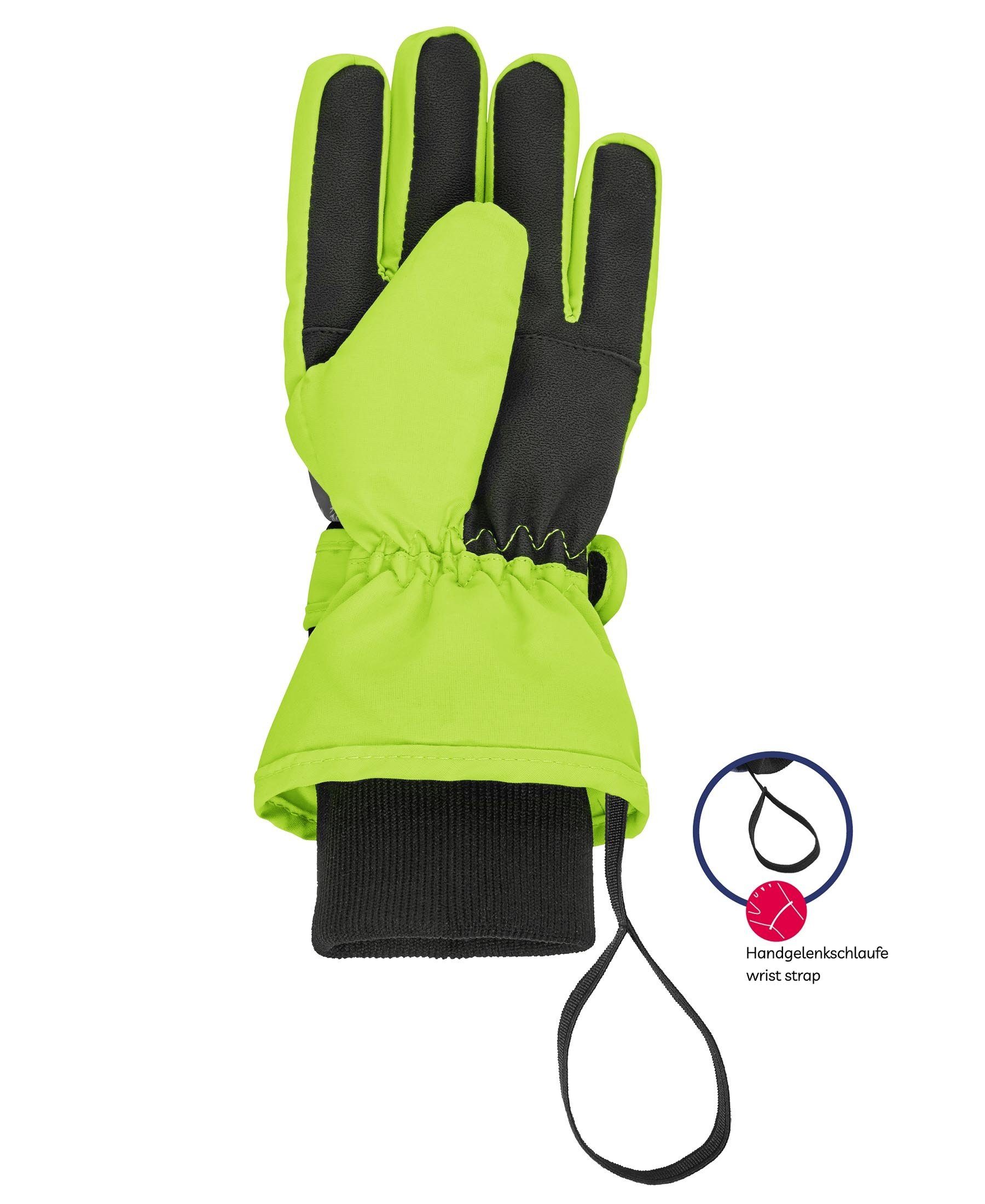 Playshoes Skihandschuhe Playshoes Finger-Handschuh Schneeflocken rutschhemmender Innenhandbesatz