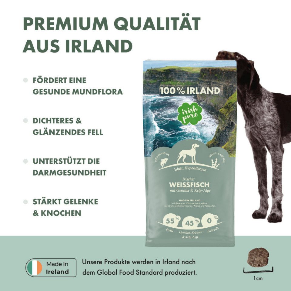 Irish Pure Irischer Weißfisch - hypoallergenes Premium-Trockenfutter, Trockenfutter für: Hunde