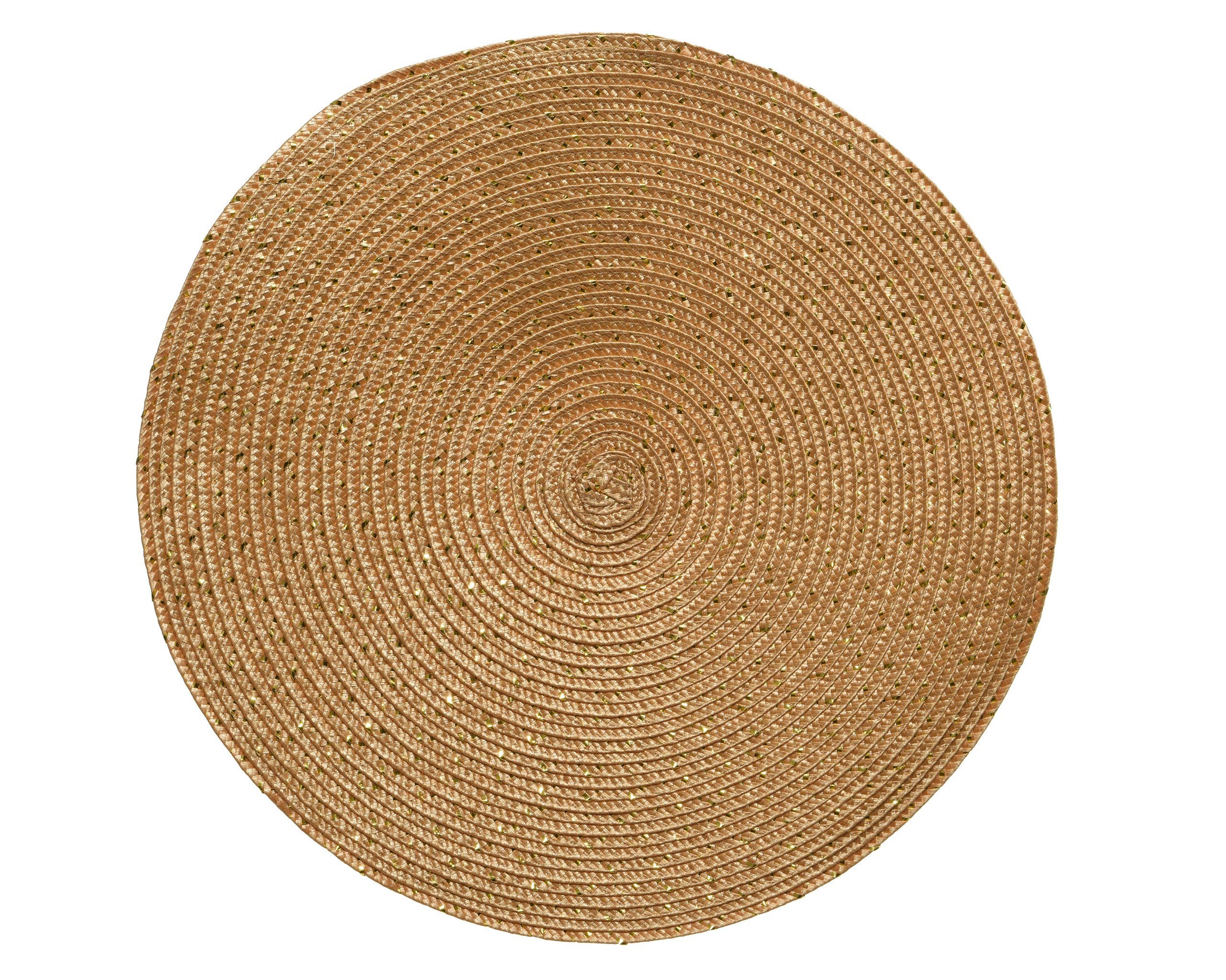 Kaemingk Platzset, Tischset rund 38cm Kunststoff 1 Stück Gold