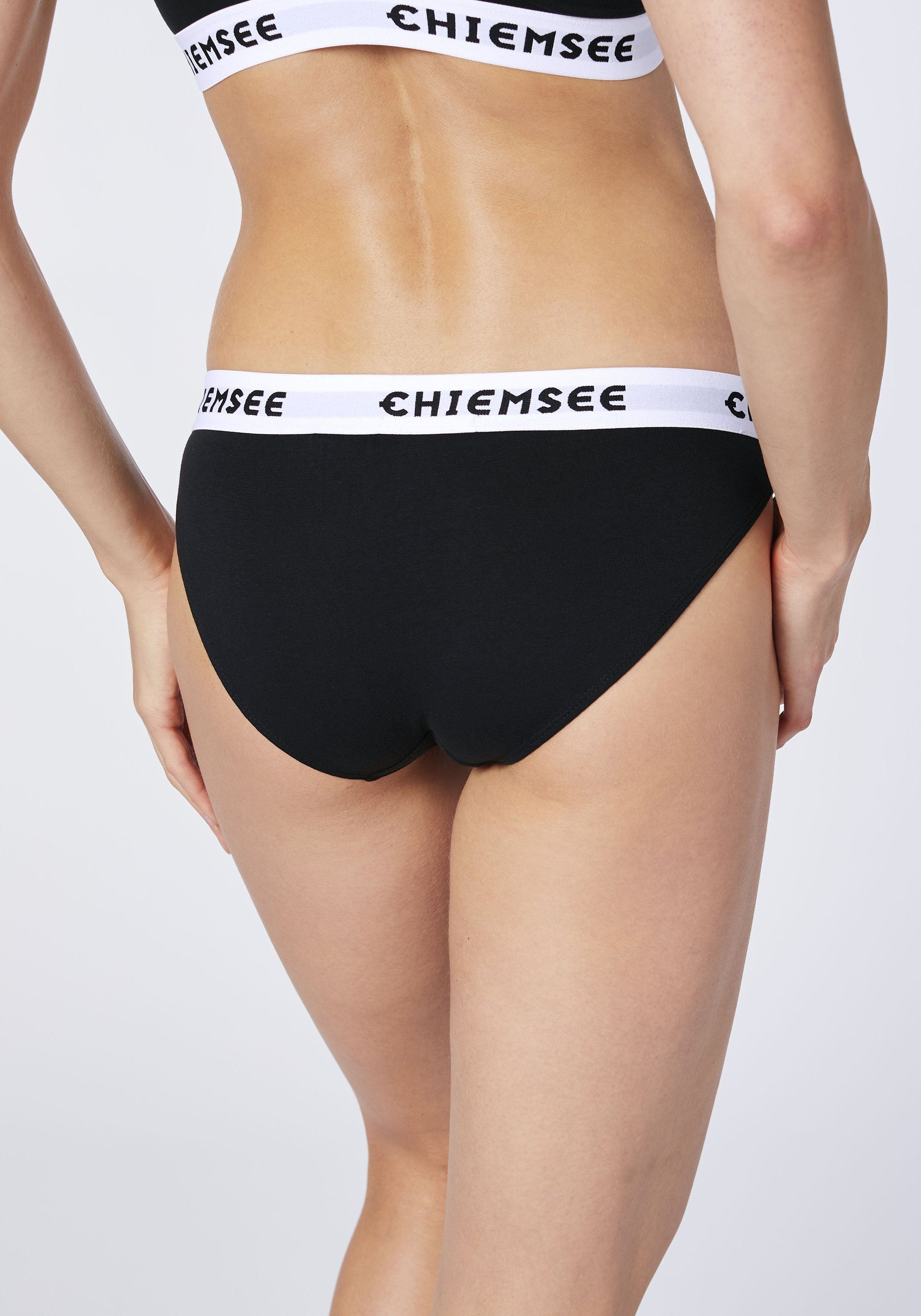 Chiemsee Slip 3er-Pack Slip mit Logo-Bund 3 (3er-Pack, 3-St) schwarz/grau