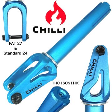 Chilli Stuntscooter Chilli Pro Scooters FAT27+24 Stunt-Scooter Fork HIC Headset Hell Blau