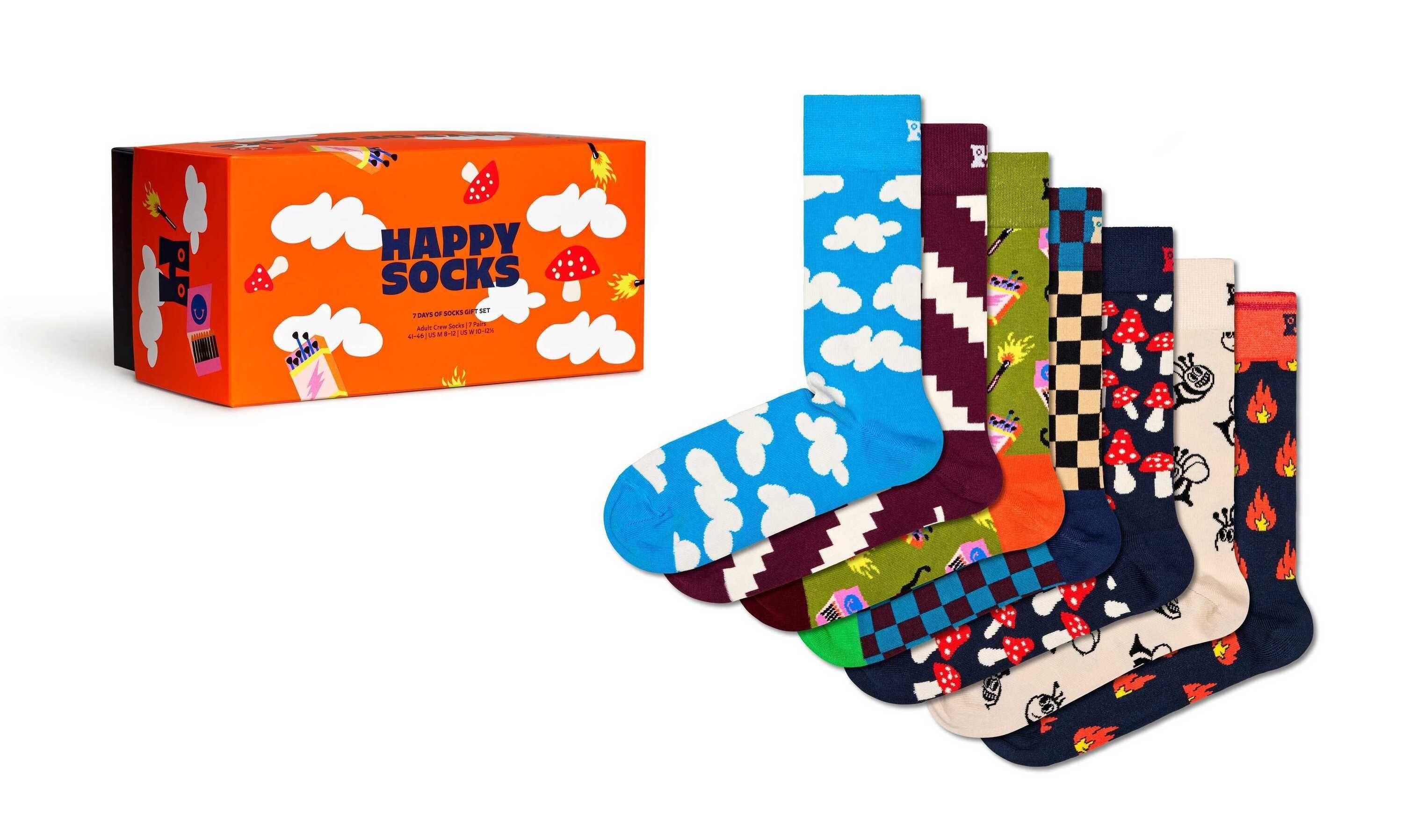 Happy Socks Kurzsocken Geschenkbox, Socks Unisex Happy Pack, Socken, 7er Socken
