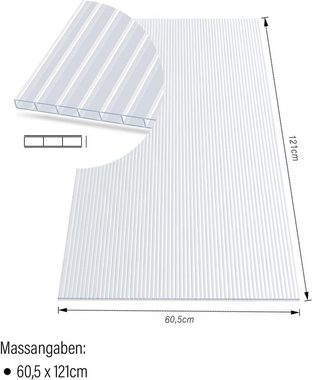 Karat Hohlkammerplatte, aus Polycarbonat, Stärke 4 mm, Bedachung, Lichtdurchlässig