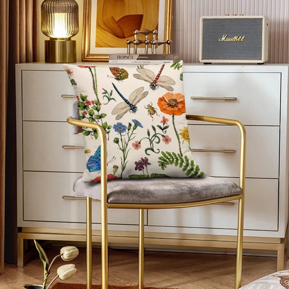 Diwzbyn Kissenbezug 4-teiliges Kissenbezug-Set mit Blumenmuster, (4 Stück), Outdoor-Kissenbezüge, dekorative Zierkissenbezüge