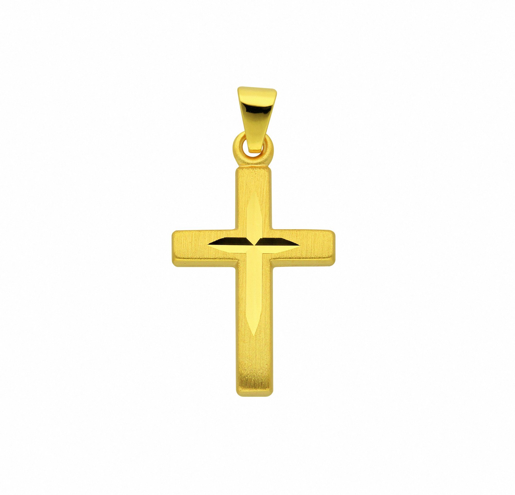 Adelia´s Kette mit Anhänger 333 Gold Kreuz Anhänger, Schmuckset - Set mit  Halskette, Maße des Anhängers - Breite 11,4 mm - Höhe 16,3 mm