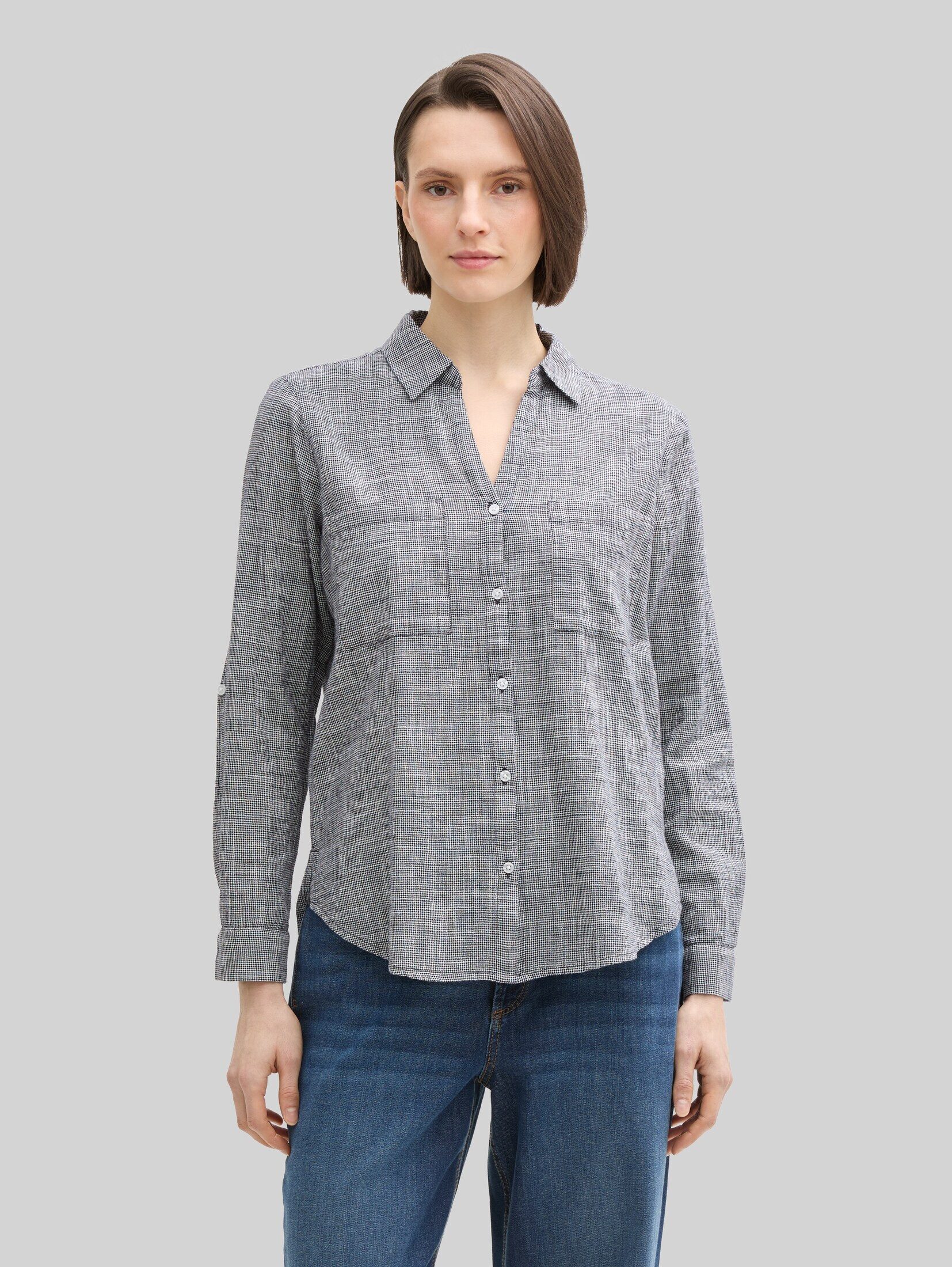 TOM TAILOR Langarmbluse Blusen & Shirts Bluse mit Brusttaschen