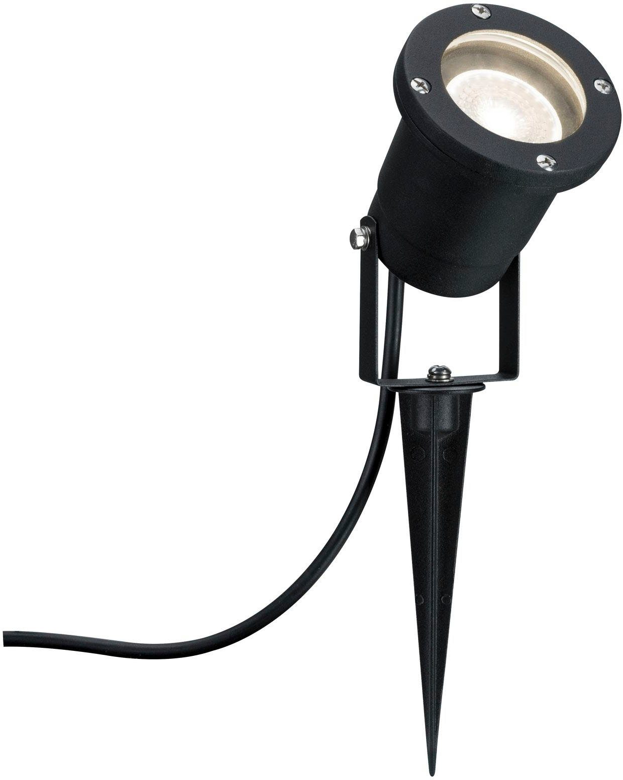 Paulmann LED Gartenstrahler Outdoor 230V Garden Spotlight IP65 GU10 3,5W 230V Schwarz Aluminium, LED fest integriert, Warmweiß, GU10, IP65