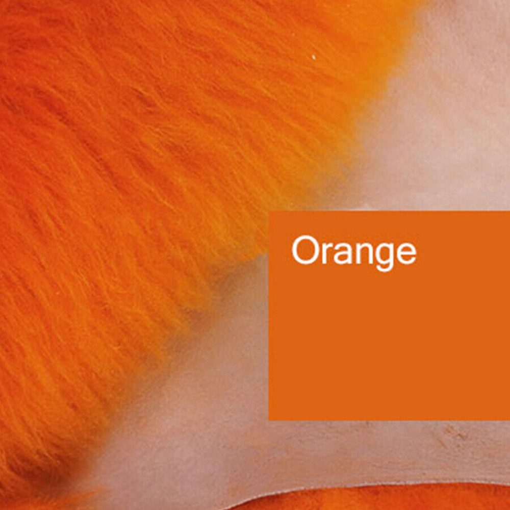 Provellus Fellteppich Öko Lammfell Schaffell Orange Mandarine Echtes Fell L-XL, 100cm - 120cm