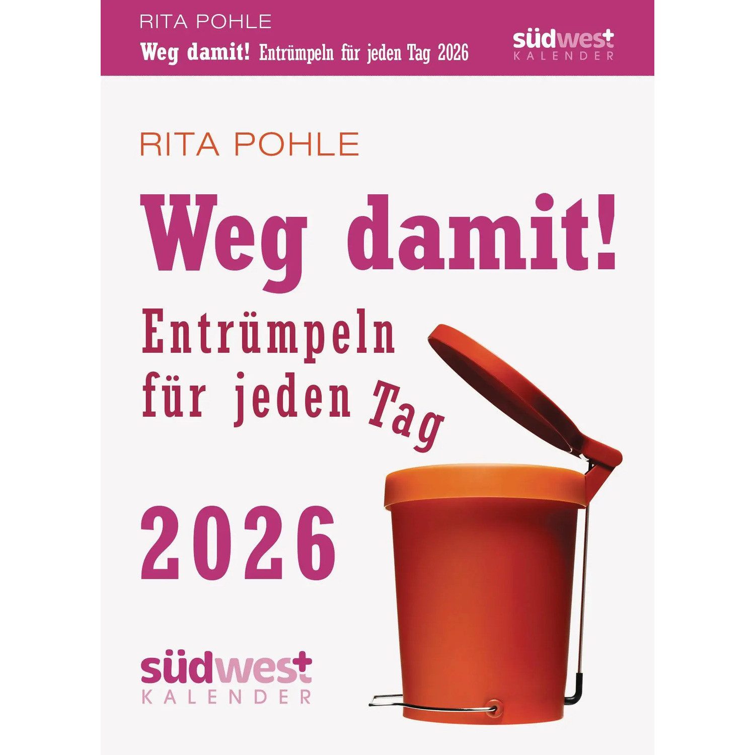 Südwest-Verlag Abreißkalender Weg damit! 2026 - Entrümpeln für jeden Tag - Tagesabreißkalender...
