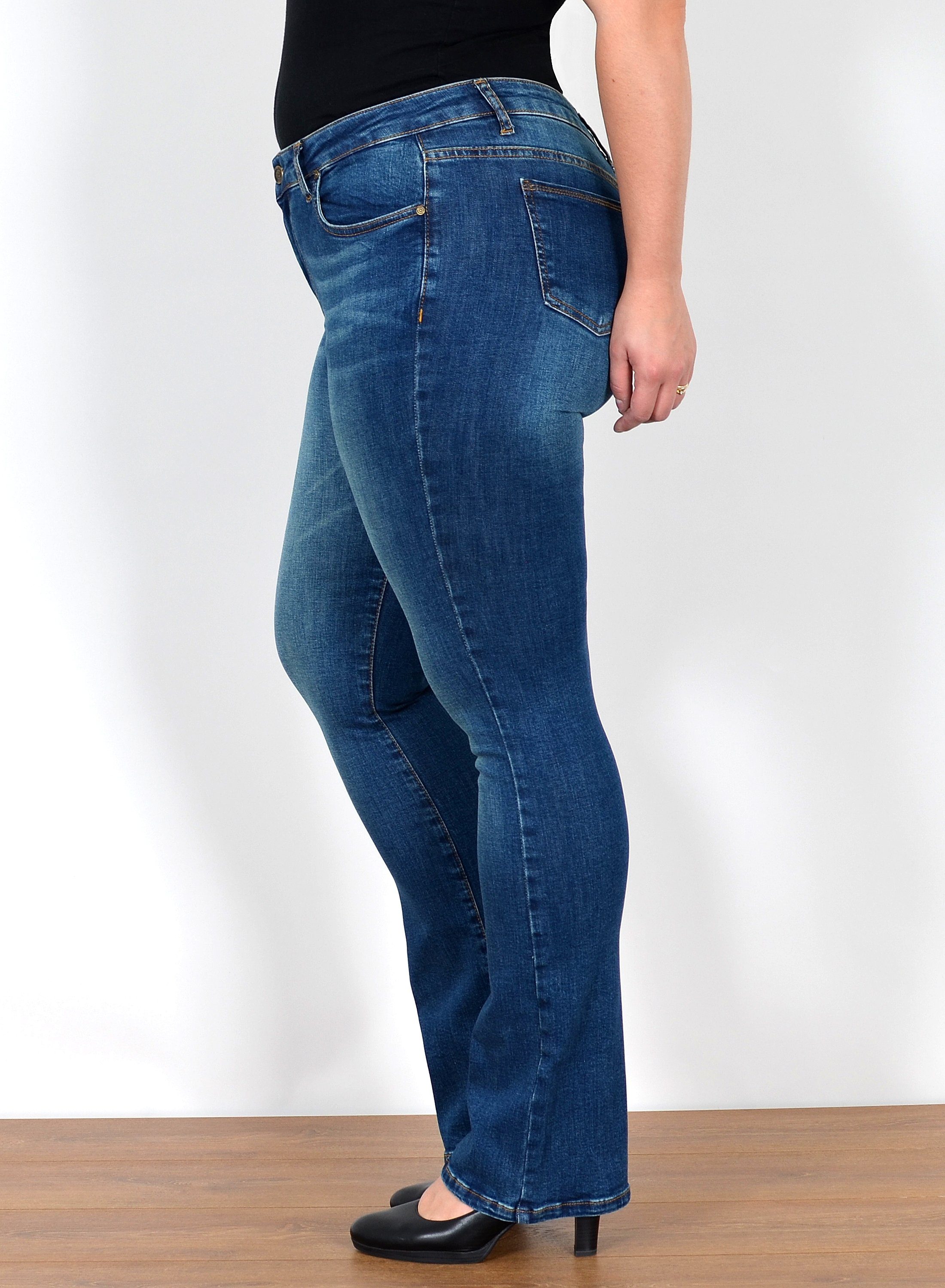 ESRA Bootcut-Jeans Stretch Jeans Damen High Waist Bootcut Jeans bis Übergrö günstig online kaufen