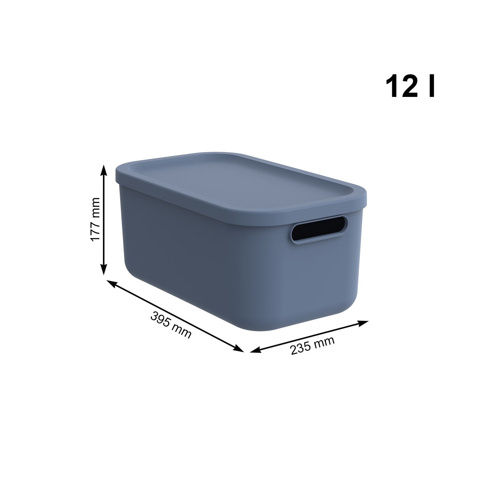 ROTHO Aufbewahrungsbox Albula Light 2er-Set Kiste 12l mit Deckel (Aufbewahrungsboxenset, 2er-Set)