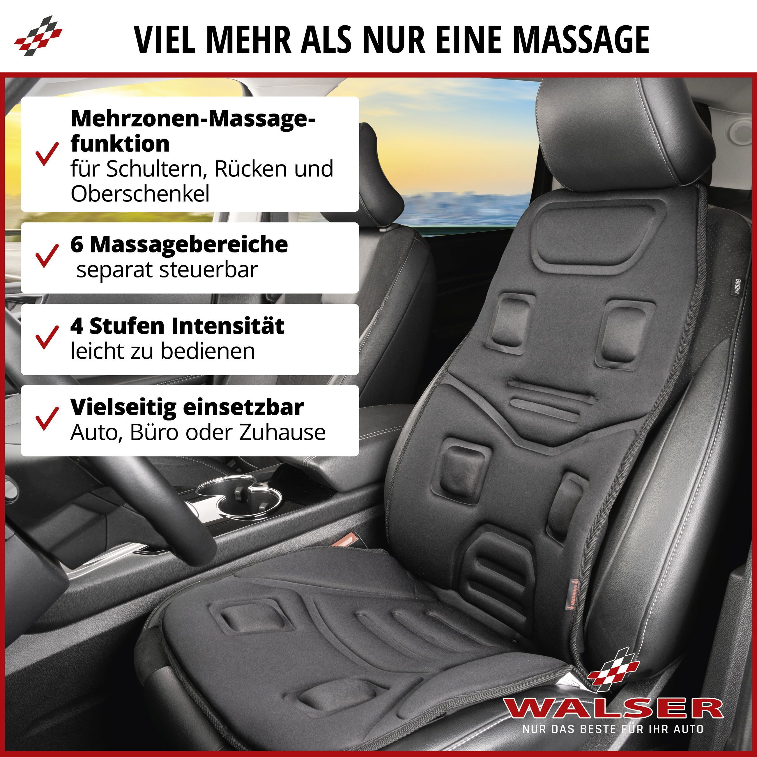 WALSER Autositzauflage Massage Sitzaufleger Relax Dri, 1 Stück, 1-tlg.