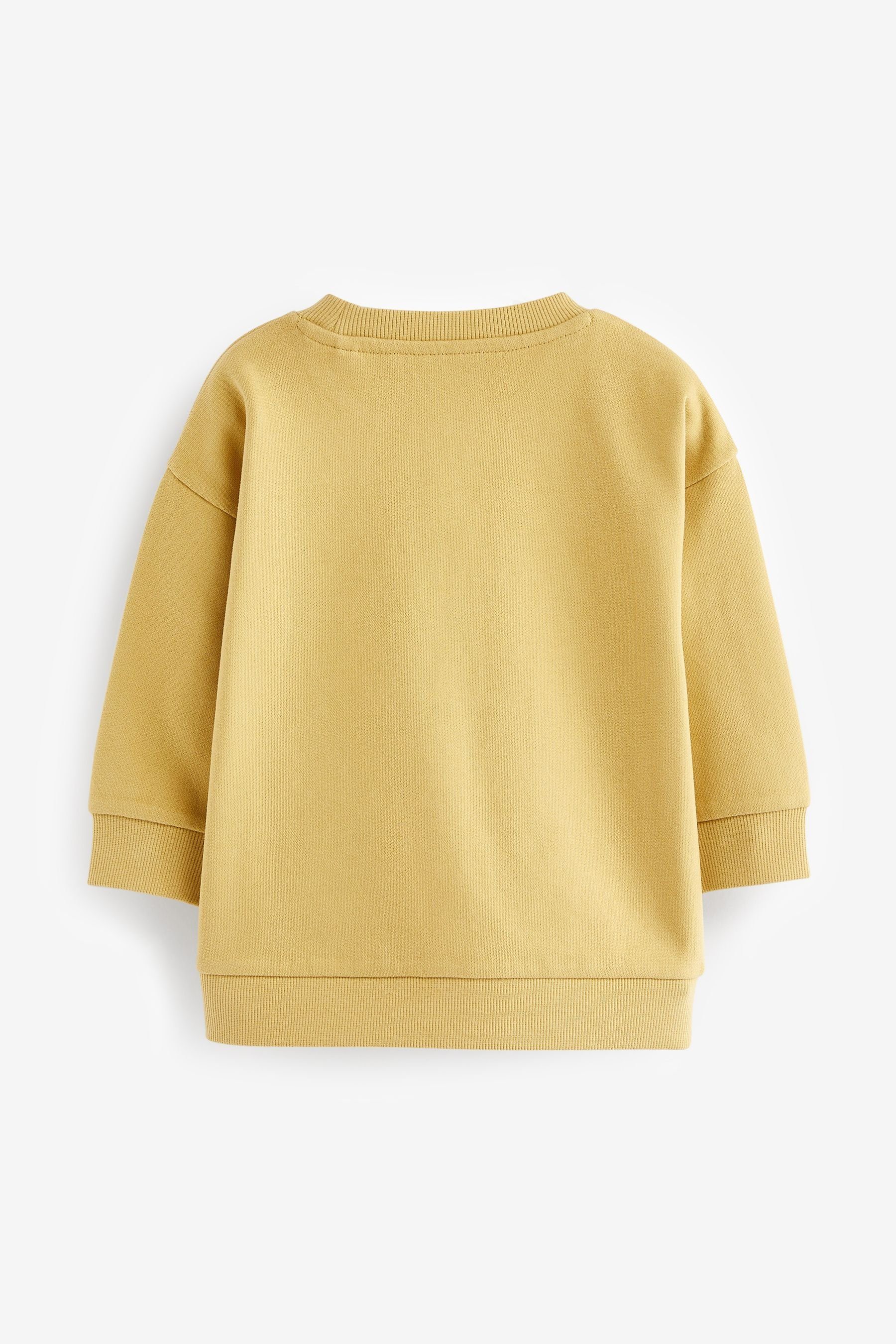 Next Sweatshirt Rundhals-Sweatshirt mit Figur Yellow Lion (1-tlg) Oversized