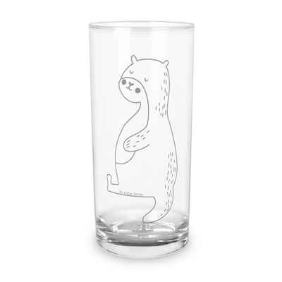 Mr. & Mrs. Panda Glas 200 ml Otter Bauch - Transparent - Geschenk, dick, Wasserglas, Glas, Premium Glas, Magische Gravuren
