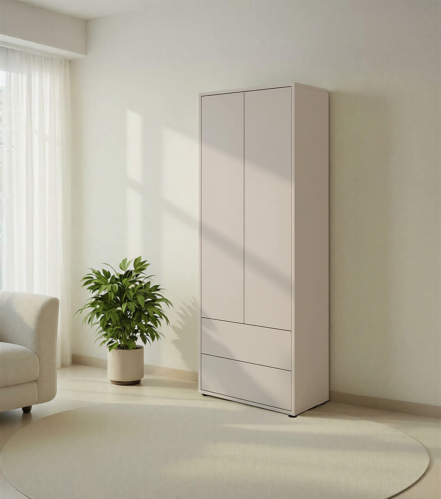 mokebo Mehrzweckschrank Der Aufrechte Wohnzimmerschrank, Hochschrank, Mehrzweckschrank in kaschmir