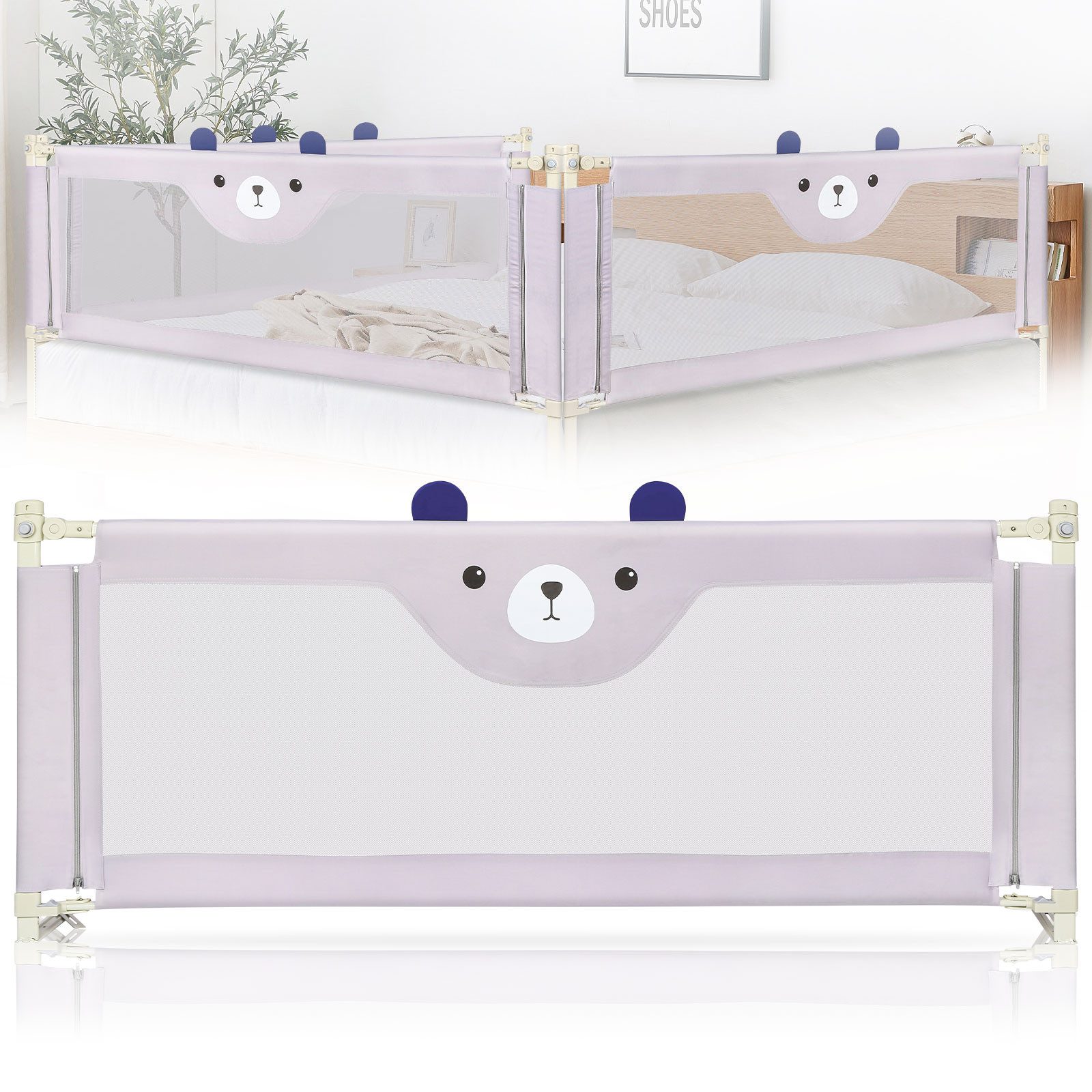 JEOBEST Bettschutzgitter Bettgitter Kinderbettgitter 180cm/200cm (Kleiner günstig online kaufen