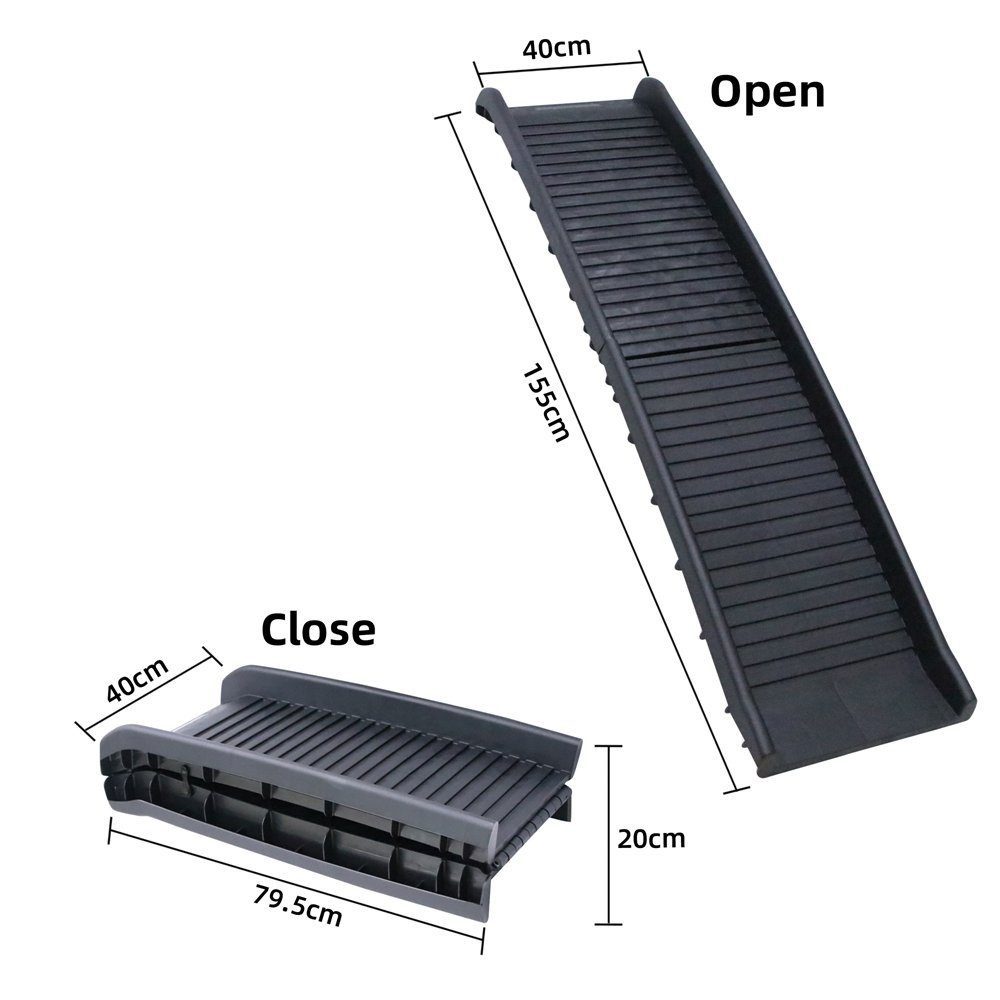 Mucola Hunderampe Hundetreppe klappbar – Einstiegshilfe für Hunde bis 90 kg, rutschfest (Stück), klappbar, rutschhemmende Lauffläche, belastbar bis 90 kg