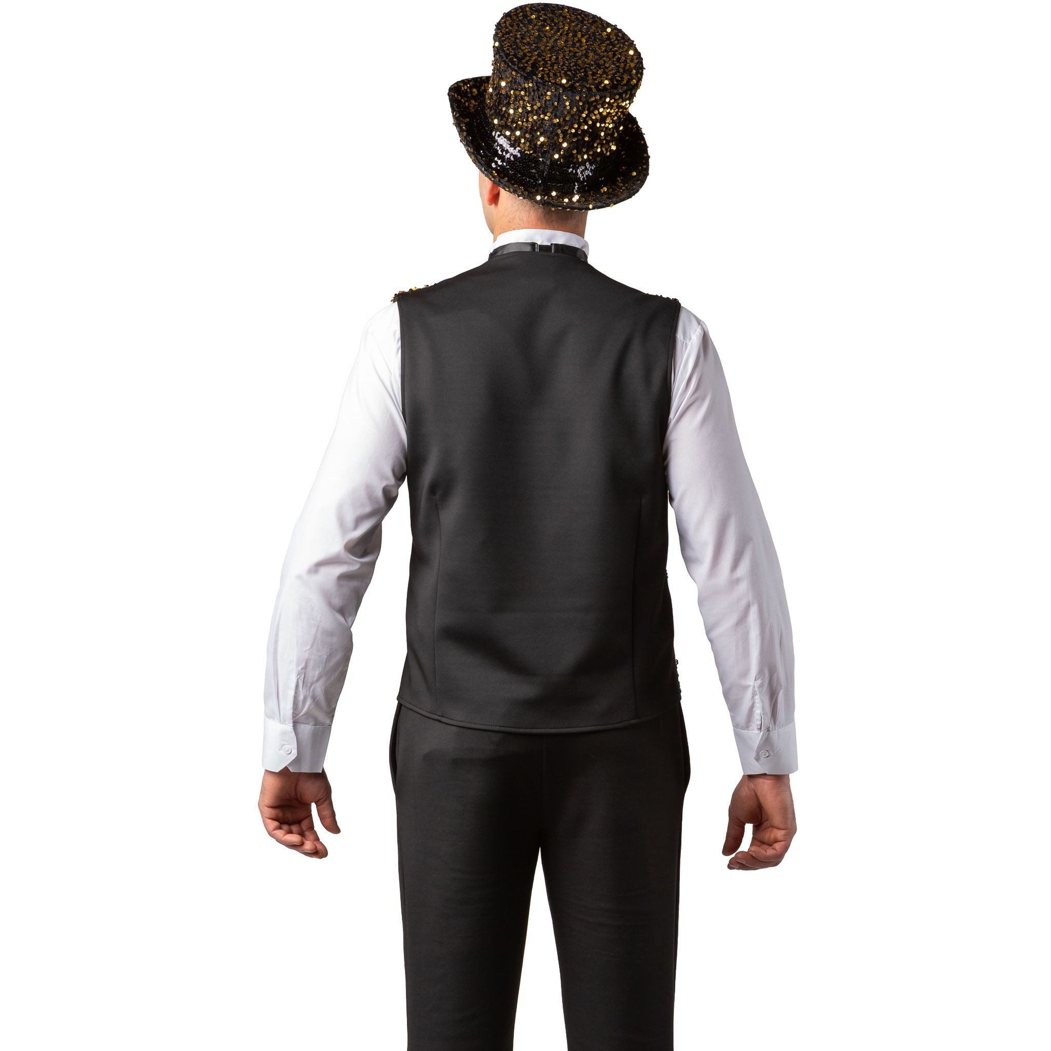 Orlob Kostüm Pailletten Weste Gold Party Outfit Herren