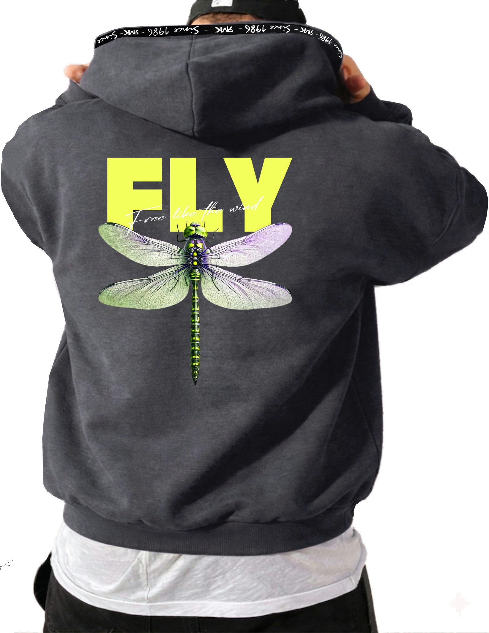 RMK Kapuzenpullover Herren Winter Pullover Fly Libelle