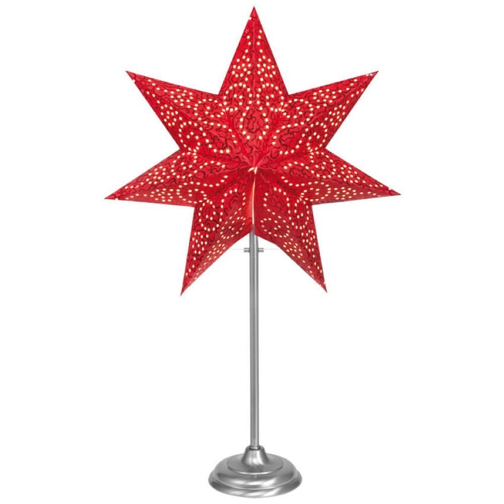 Best Season LED Stern Tisch-Weihnachtsleuchter ANTIQUE MINI rot, Chrom