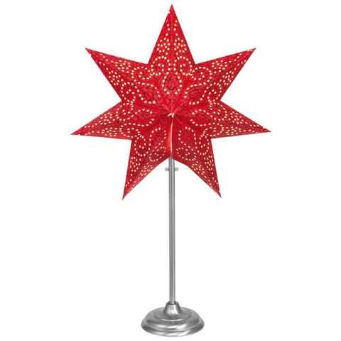Best Season LED Stern Tisch-Weihnachtsleuchter ANTIQUE MINI rot, Chrom