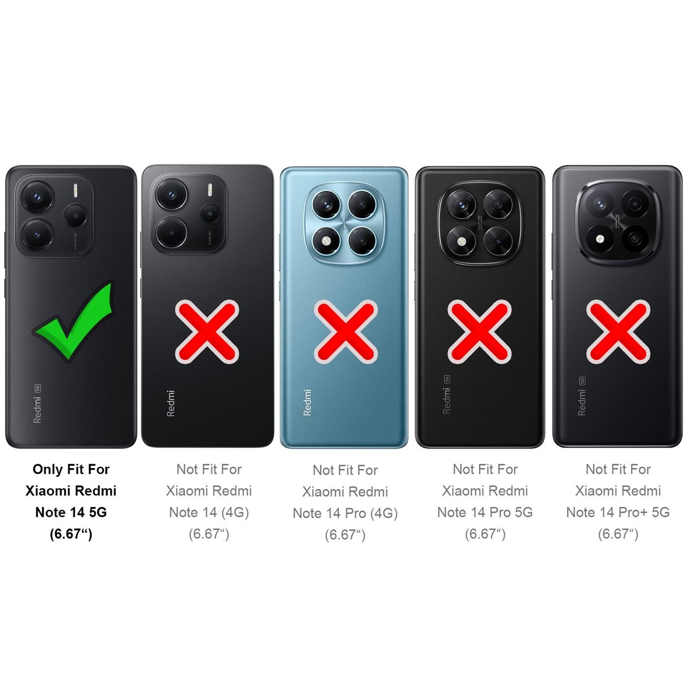 CoolGadget Handyhülle Defender Series Handy Hülle für Xiaomi Redmi Note 14 5G 6,67 Zoll, Magsafe TPU Schlicht Robust Schutzhülle für Redmi Note 14 5G Hülle