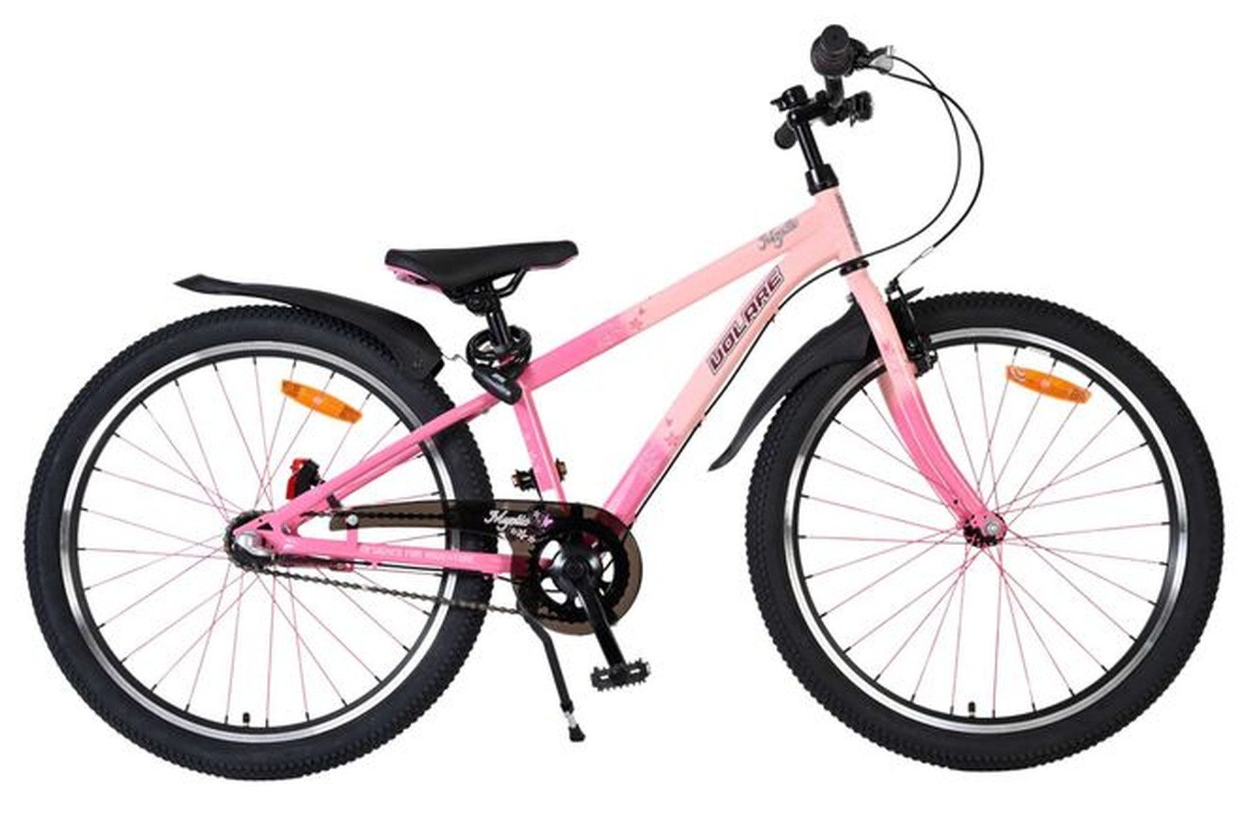Volare Kinderfahrrad Mystic 24 Zoll Rosa – Shimano Nexus 3‑Gang, verstellbar, Rücktritt- und Handbremse, Vorder- und Rücklicht, Luftreifen
