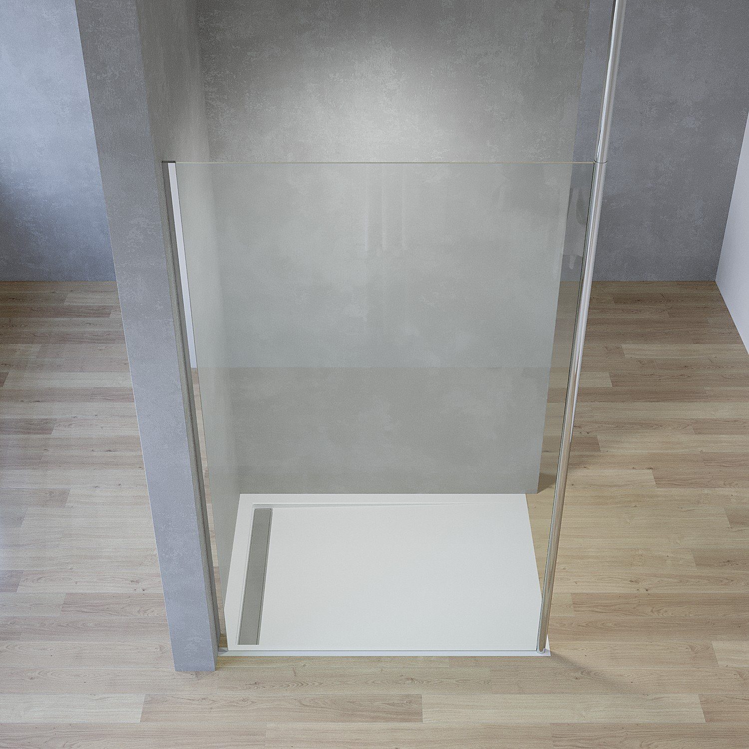 AQUABATOS Walk-in-Dusche Duschwand Glas 120x200 cm Glaswand Duschtrennwand Dusche, 8 mm Einscheiben-Sicherheitsglas (ESG) nach DIN EN 12150, mit Antikalkversiegelung