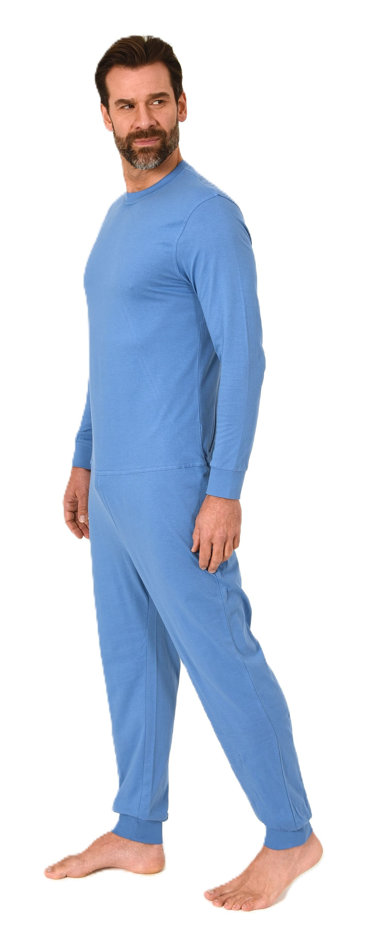 Normann Care Pyjama Herren Pflegeoverall langarm Einteiler mit Reißverschlu günstig online kaufen