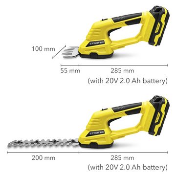 Akku-Gras- und Strauchscherenset TROTEC Akku-Gras- und Strauchschere PGSS 10-20V