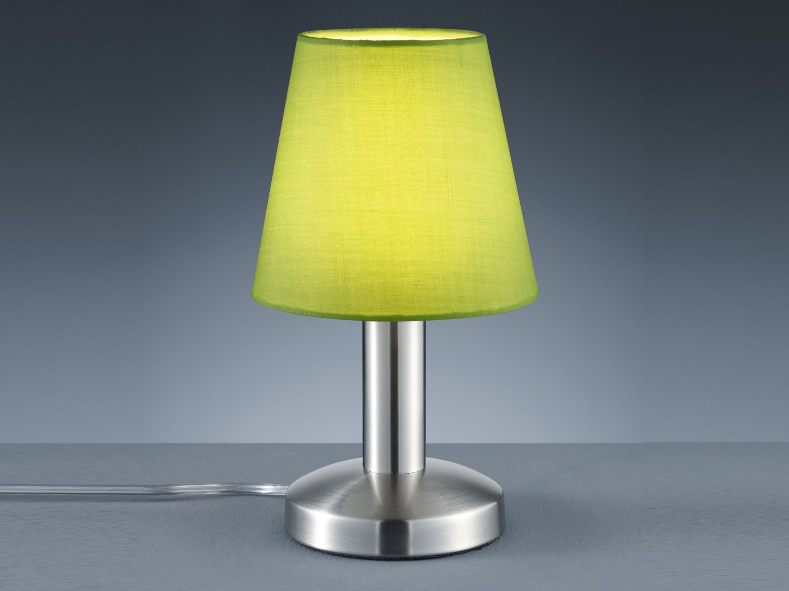 Grün matt LED Vintage Nachttisch-lampe LED 24cm Design Touch Höhe Warmweiß, / Nachttischlampe, Dimmfunktion, Grün, dimmbar klein-e Silber wechselbar, meineWunschleuchte