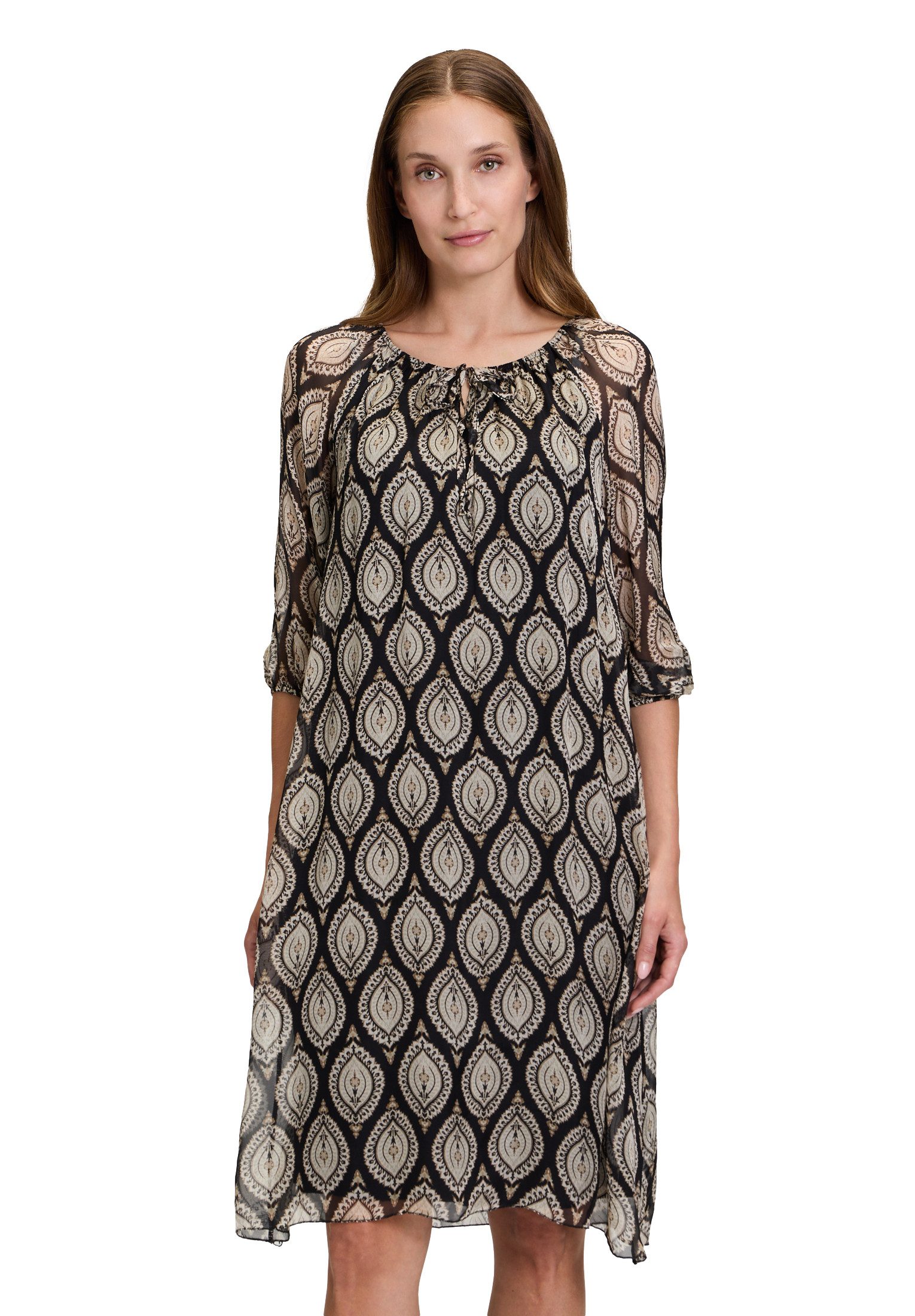 Chiffonkleid Cartoon Chiffonkleid mit 3/4 Arm
