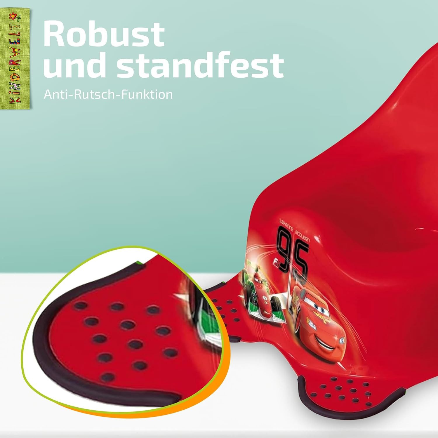 KiNDERWELT Töpfchen Töpfchen Disney Cars rot für Babys und Kinder stabiler Babytopf mit