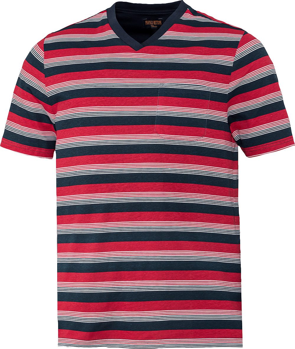 Franco Bettoni Pyjama (Set, 4-teiliges Pyjama-Set: 2 Kurzarm-Shirts, 2 Shorts) aus reinster Baumwolle
