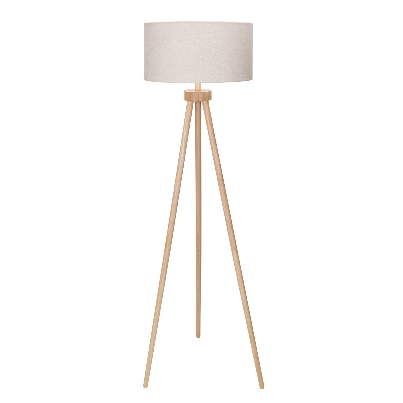 Aigostar LED Stehlampe Vintage mit Leinenschirm Lampenschirm und Fußschalter,143 cm Höhe