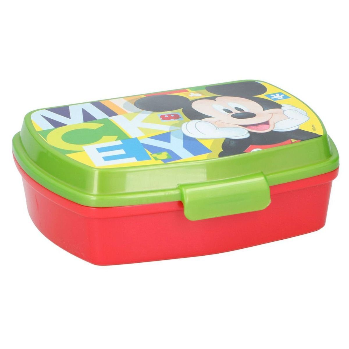 Marabellas Shop Lunchbox Brotdose 17x13x5,5cm Avengers, Paw Patrol, Mickey, Minnie oder LOL, Kunststoff Grün / Rot