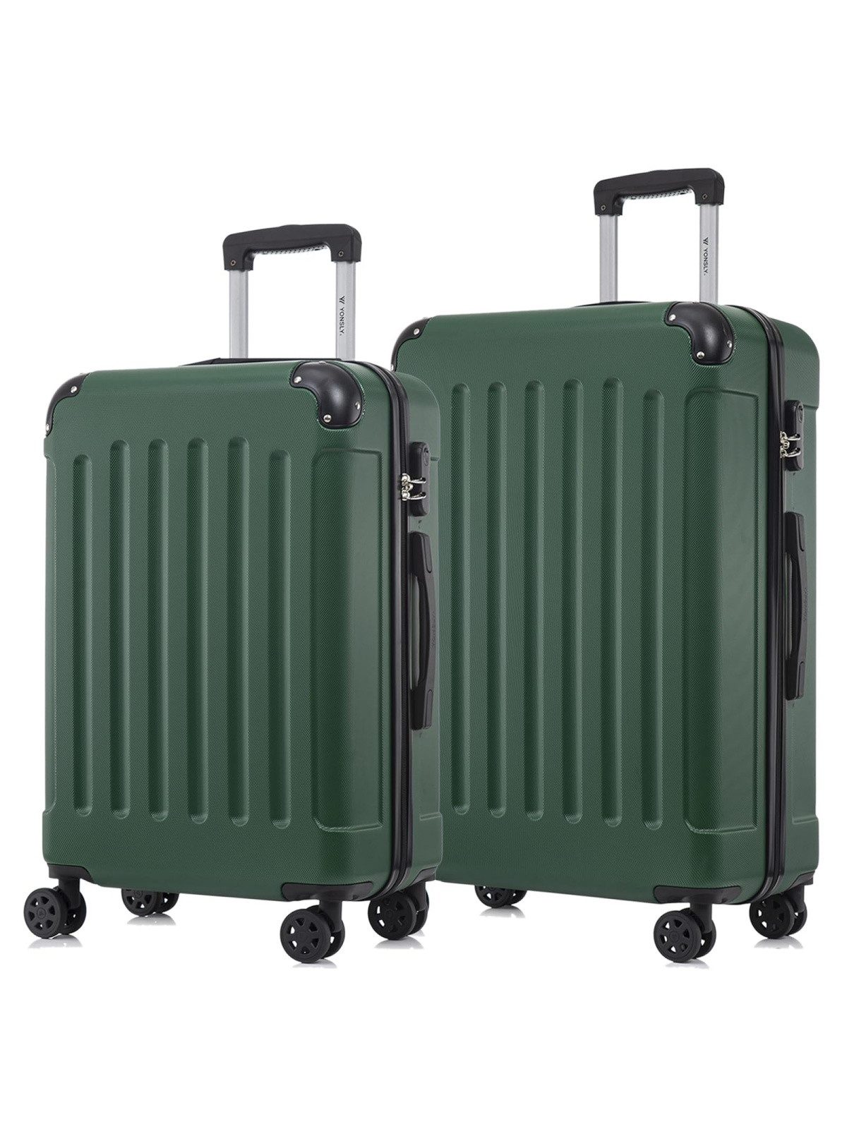 YONSLY Trolleyset Hartschalen-Reisekoffer Rollkoffer Trolley Gepäckset aus ABS, 4 Rollen, (Reiseset, 2 tlg., Größen L&XL), mit 360° Doppelrollen, Zahlenschloss und ergonomischem Gummigriff