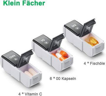 MORRENT Pillendose Pillendose 2 fächer 7 Tage pillenteiler Medikamentendosierer