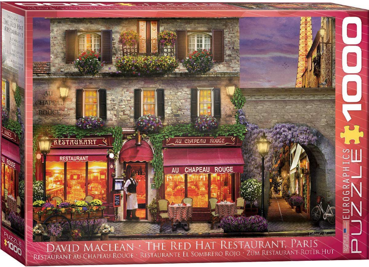 Puzzle 1000 Teile Puzzle - Puzzle - Das Restaurant Zum roten Hut in Paris, Puzzleteile