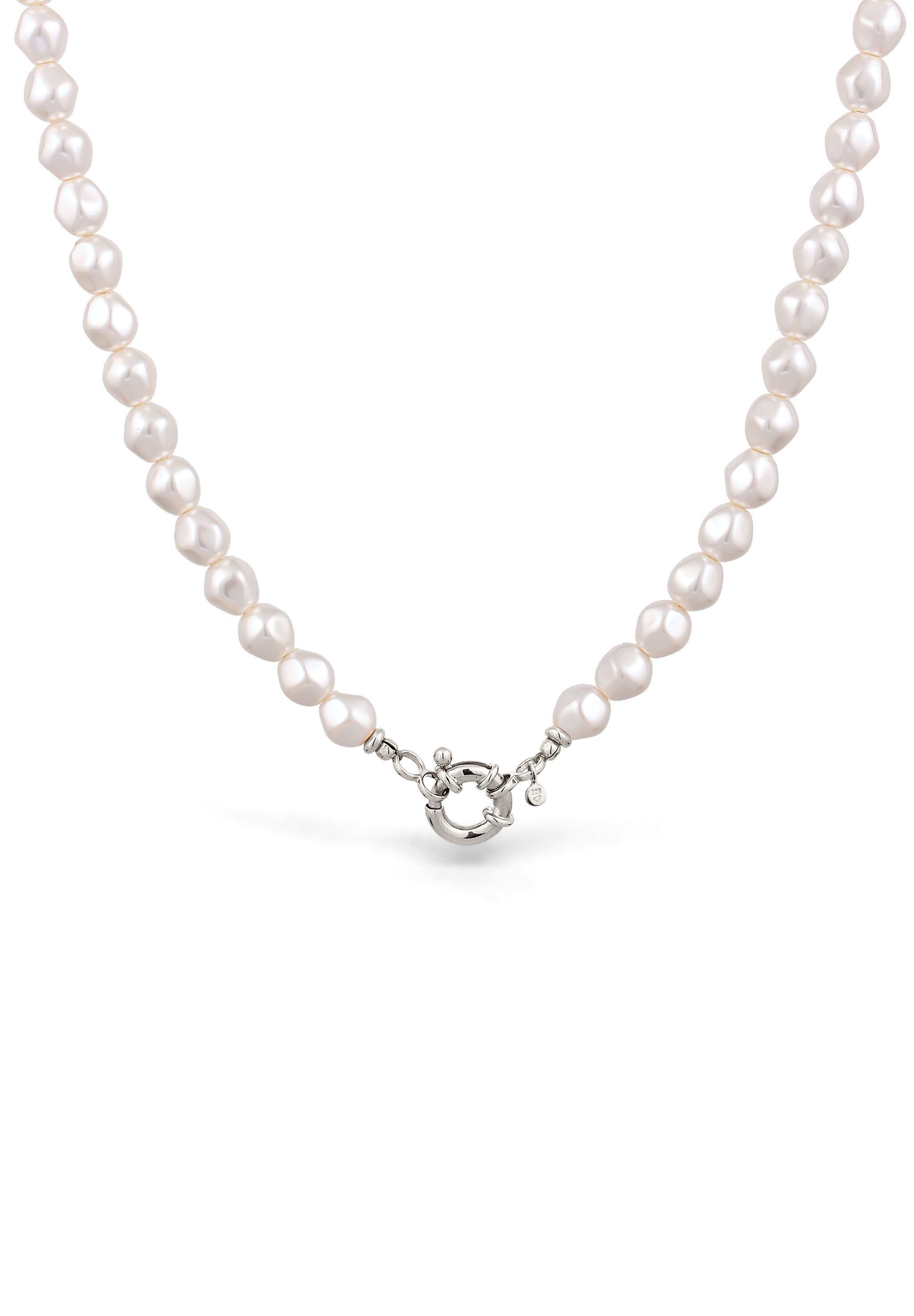 Elli Perlenkette Weiß 925 Sterling Silber vergoldet, mit Perlen von Swarovski®