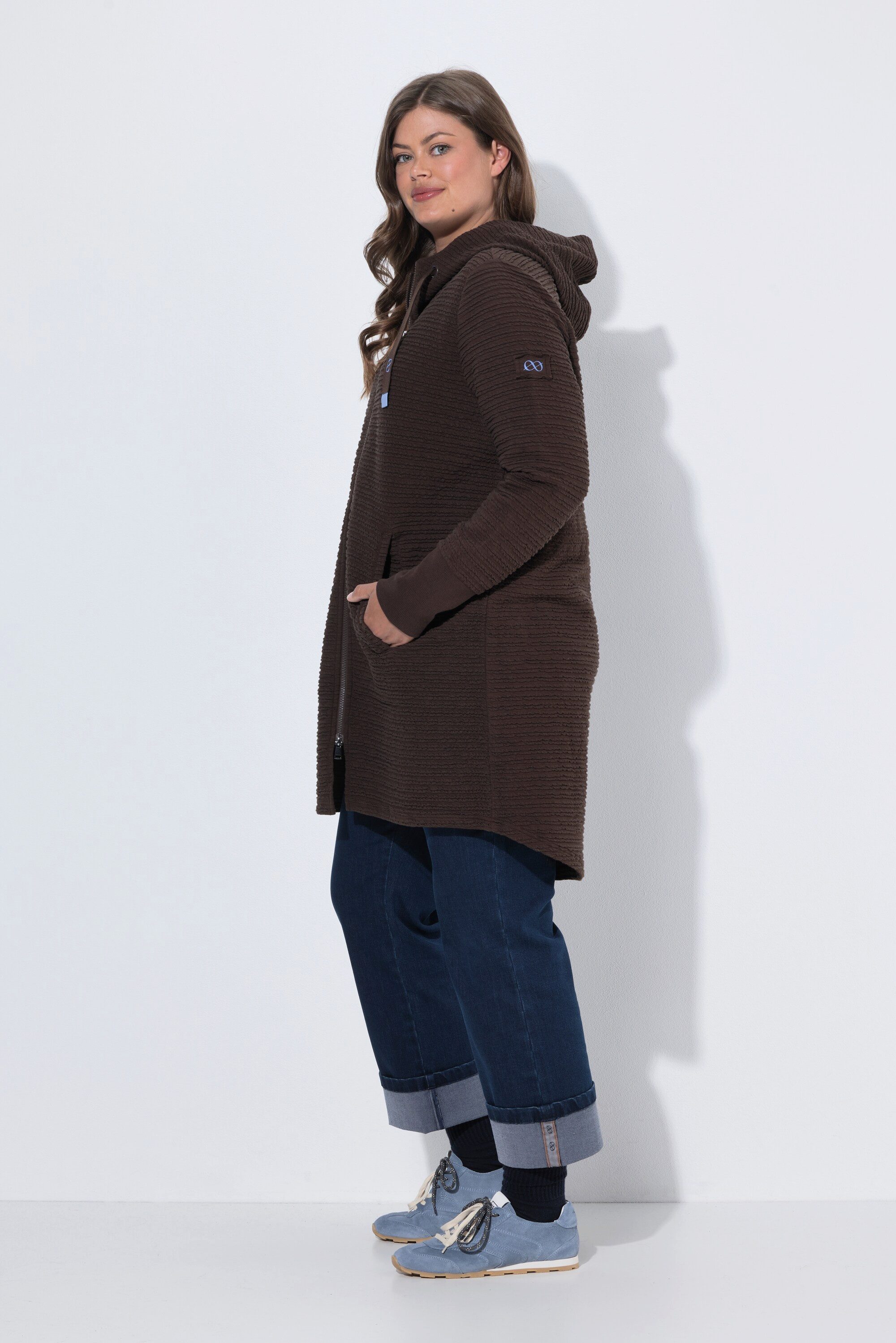 Laurasøn Sweatjacke Strucktur-Sweatjacke Langarm Kapuze – Bild 4 von 4