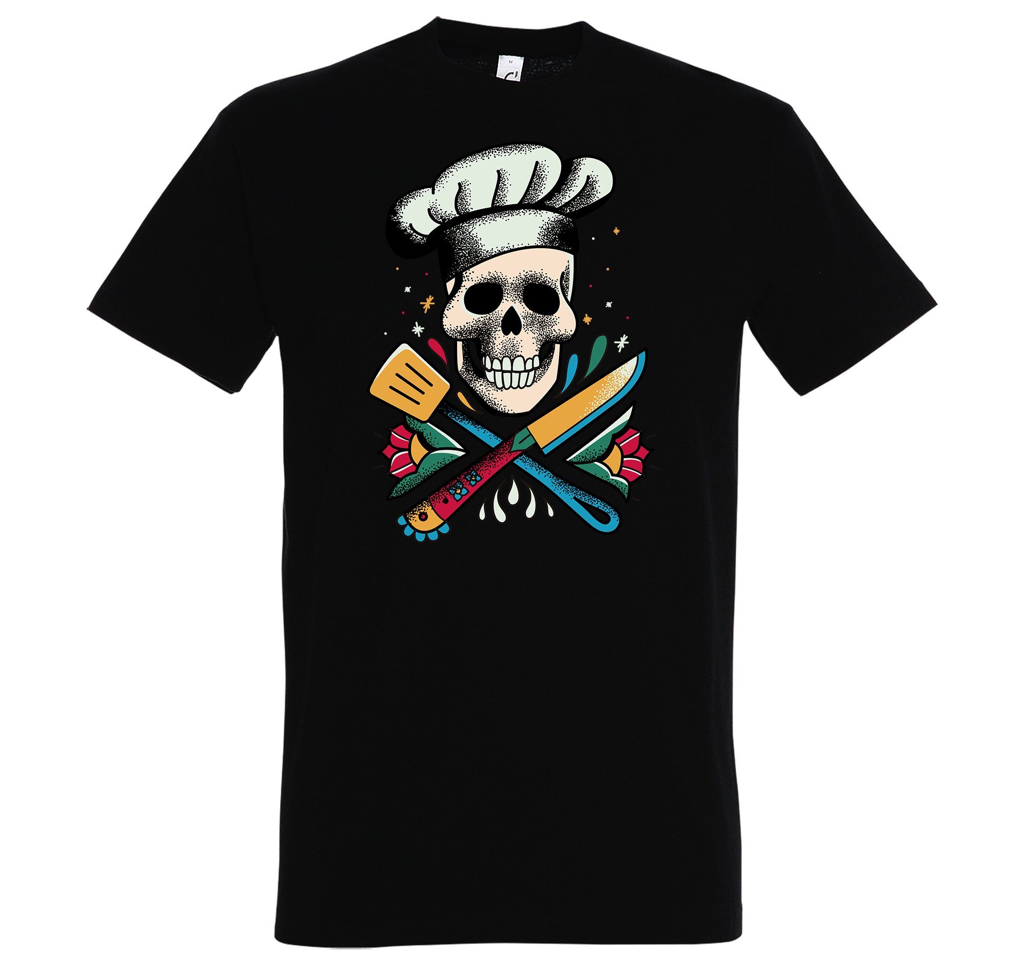 T-Shirt Schädel Kochen Herren Shirt