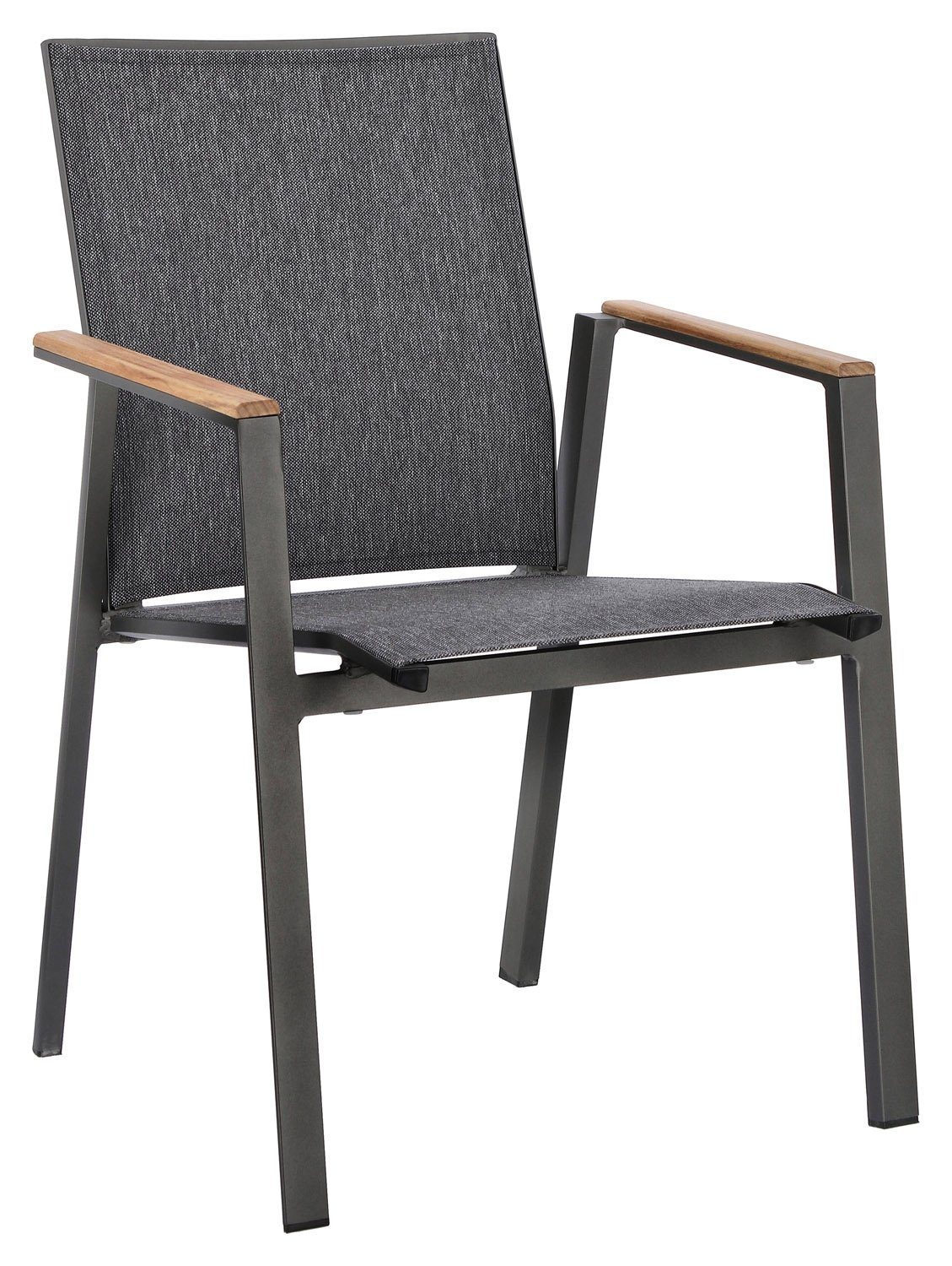 Bizzotto Gartenstuhl CAMERON, Anthrazit, Aluminium, Textilen, stapelbar