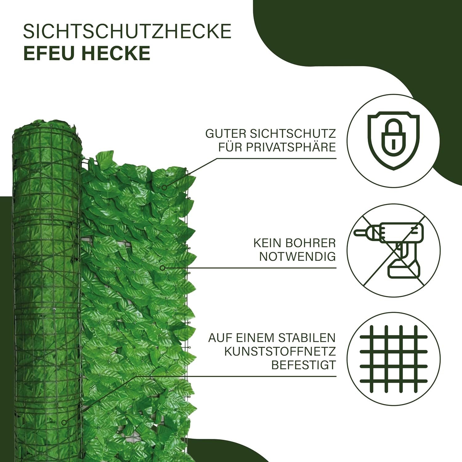 BlingBin Kunsthecken-Sichtschutz Künstliche Hecke Sichtschutz 1x3 günstig online kaufen