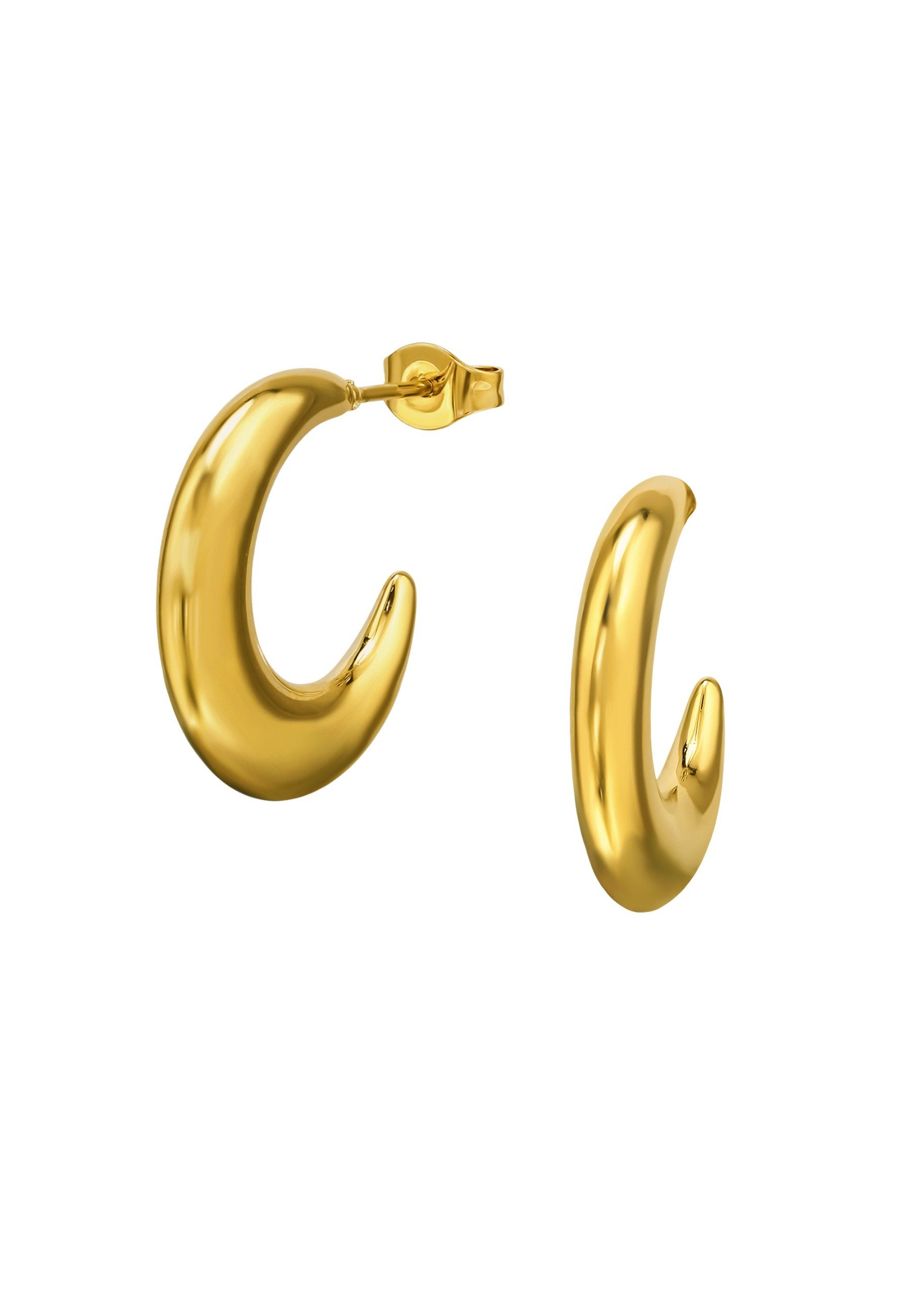 Diademita Fingerring Halbe Creolen/Ohrstecker aus Edelstahl (Set)