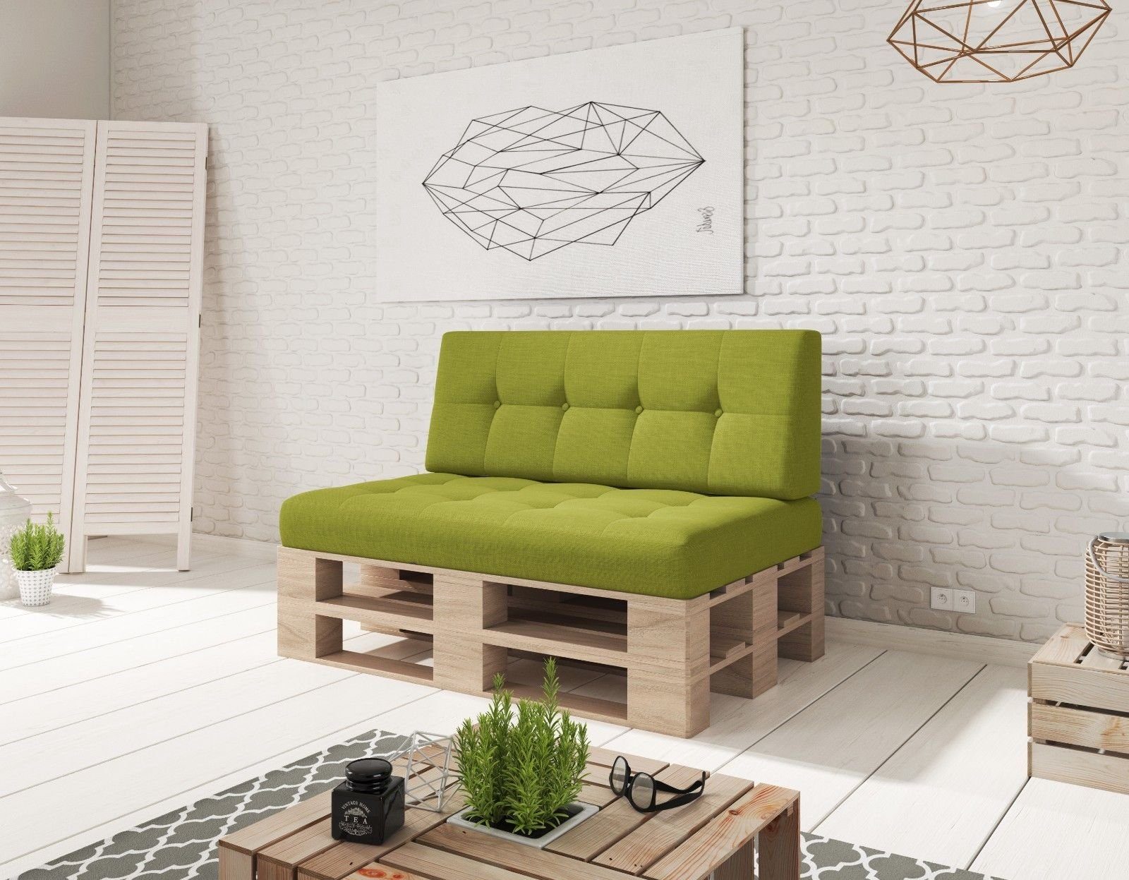 sunnypillow Palettenkissen Palettenkissen VERONA 2er Set, palettenmöbel palettencouch polsterauflage