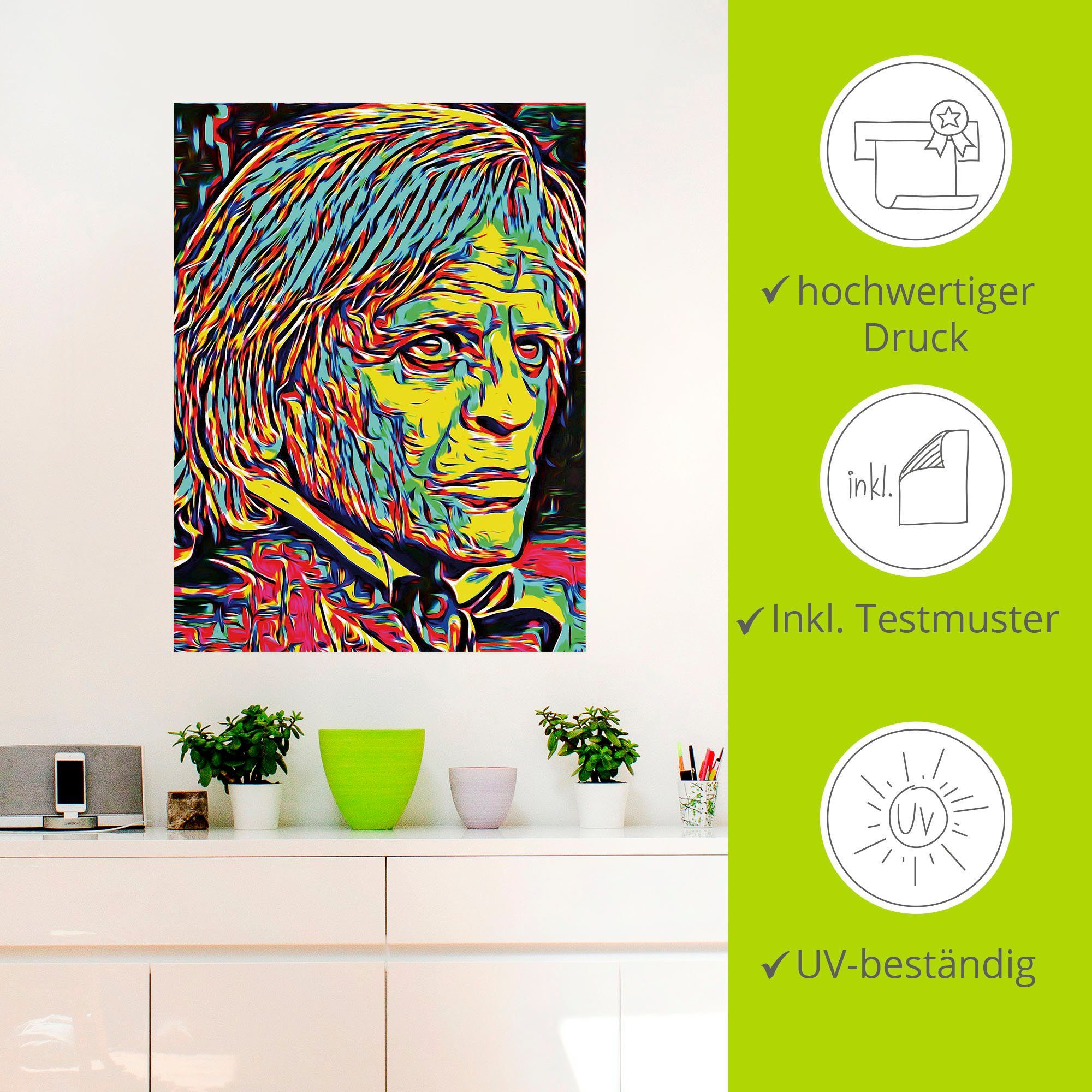 Kinski, Stars versch. Leinwandbild, in Größen Wandbild Wandaufkleber Poster oder (1 Alubild, Artland als St),