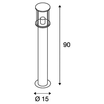 SLV Sockelleuchte Wegeleuchte Photonia, anthrazit, Glas, klar, E27, keine Angabe, Leuchtmittel enthalten: Nein, warmweiss, Pollerleuchte, Wegeleuchte, Wegleuchte